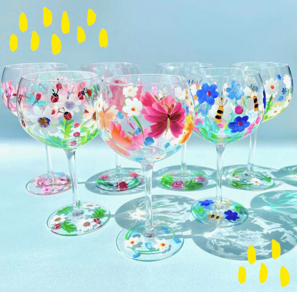 Wine glass paint and sip at Wine Monkey